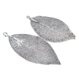 Maxbell Electroplated Copper Natural Filigree Leaf Charms DIY Crafts Metallic Black