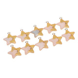 Maxbell 10 Pieces Mysterious Sky Star Moon Beads Pendant DIY Crafts Pink Yellow