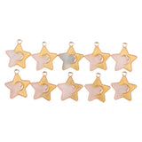 Maxbell 10 Pieces Mysterious Sky Star Moon Beads Pendant DIY Crafts Pink Yellow
