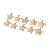 Maxbell 10 Pieces Mysterious Sky Star Moon Beads Pendant DIY Crafts Pink Yellow