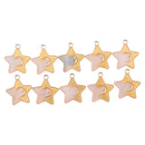 Maxbell 10 Pieces Mysterious Sky Star Moon Beads Pendant DIY Crafts Pink Yellow