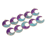 Maxbell 10 Pieces Lovely Star Moon Beads Pendant DIY Findings Beads Purple Green