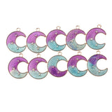 Maxbell 10 Pieces Lovely Star Moon Beads Pendant DIY Findings Beads Purple Green
