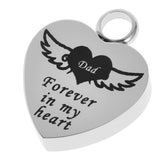 Maxbell Memorial Keepsake Necklace Mind Forever in My Heart Ashes Pendant  DAD