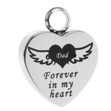 Maxbell Memorial Keepsake Necklace Mind Forever in My Heart Ashes Pendant  DAD
