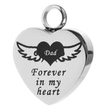 Maxbell Memorial Keepsake Necklace Mind Forever in My Heart Ashes Pendant  DAD