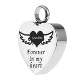 Maxbell Memorial Keepsake Necklace Mind Forever in My Heart Ashes Pendant  Grandma