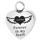 Maxbell Memorial Keepsake Necklace Mind Forever in My Heart Ashes Pendant  Grandma