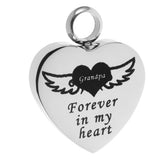 Maxbell Memorial Keepsake Necklace Mind Forever in My Heart Ashes Pendant  Grandpa