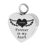 Maxbell Memorial Keepsake Necklace Mind Forever in My Heart Ashes Pendant  Grandpa