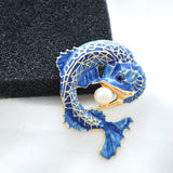 Maxbell Lovely Enamel Arowana Fish Pins Brooch Ladies Fashion Jewelry Accessory Gift