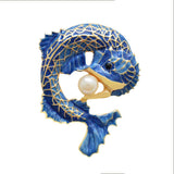 Maxbell Lovely Enamel Arowana Fish Pins Brooch Ladies Fashion Jewelry Accessory Gift