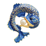 Maxbell Lovely Enamel Arowana Fish Pins Brooch Ladies Fashion Jewelry Accessory Gift