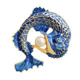 Maxbell Lovely Enamel Arowana Fish Pins Brooch Ladies Fashion Jewelry Accessory Gift