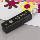 Maxbell Stainless Steel Rectangle Urn Heart Print Pendant Memorial Keepsake Grandpa