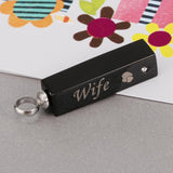 Maxbell Stainless Steel Rectangle Urn Heart Print Pendant Memorial Keepsake Wife