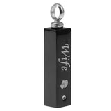 Maxbell Stainless Steel Rectangle Urn Heart Print Pendant Memorial Keepsake Wife
