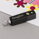 Maxbell Stainless Steel Rectangle Urn Heart Print Pendant Memorial Keepsake Daughter