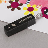 Maxbell Stainless Steel Rectangle Urn Heart Print Pendant Memorial Keepsake Daughter