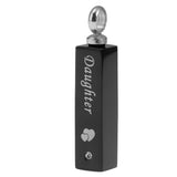 Maxbell Stainless Steel Rectangle Urn Heart Print Pendant Memorial Keepsake Daughter