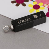 Maxbell Stainless Steel Rectangle Urn Heart Print Pendant Memorial Keepsake Uncle