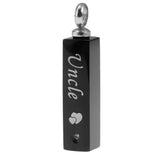 Maxbell Stainless Steel Rectangle Urn Heart Print Pendant Memorial Keepsake Uncle
