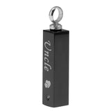 Maxbell Stainless Steel Rectangle Urn Heart Print Pendant Memorial Keepsake Uncle