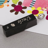 Maxbell Stainless Steel Rectangle Urn Heart Print Pendant Memorial Keepsake Uncle
