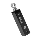 Maxbell Stainless Steel Rectangle Urn Heart Print Pendant Memorial Keepsake Uncle