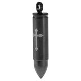 Maxbell Stainless Steel Bullet Shape Cross Cremation Urn Memorial Pendant wife