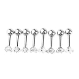 Maxbell 8 Pieces Stainless Steel Star Zircon Crystal Labret Lip Ear Earring 16g Stud