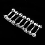 Maxbell 8 Pieces Stainless Steel Star Zircon Crystal Labret Lip Ear Earring 16g Stud