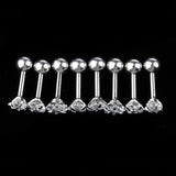 Maxbell 8 Pieces Stainless Steel Star Zircon Crystal Labret Lip Ear Earring 16g Stud