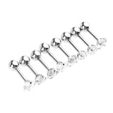 Maxbell 8 Pieces Stainless Steel Star Zircon Crystal Labret Lip Ear Earring 16g Stud