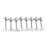 Maxbell 8 Pieces Stainless Steel Star Zircon Crystal Labret Lip Ear Earring 16g Stud