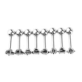 Maxbell 8 Pieces Stainless Steel Black Zircon Crystal Labret Lip Ear Earring 16g
