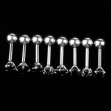 Maxbell 8 Pieces Stainless Steel Black Zircon Crystal Labret Lip Ear Earring 16g