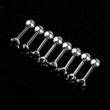 Maxbell 8 Pieces Stainless Steel Black Zircon Crystal Labret Lip Ear Earring 16g