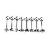 Maxbell 8 Pieces Stainless Steel Black Zircon Crystal Labret Lip Ear Earring 16g
