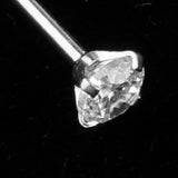 Maxbell 4Pcs Stainless Steel Zircon Crystal Straight Bar Nose Helix Piercing 20g