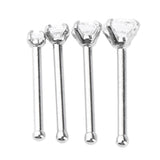 Maxbell 4Pcs Stainless Steel Zircon Crystal Straight Bar Nose Helix Piercing 20g