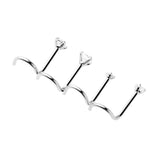 Maxbell 4Pcs Stainless Steel Zircon Crystal Screw Curved Nose Helix Piercing 20g