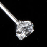 Maxbell 4Pcs Stainless Steel Zircon Crystal Screw Curved Nose Helix Piercing 20g