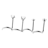 Maxbell 4Pcs Stainless Steel Zircon Crystal Screw Curved Nose Helix Piercing 20g