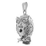Maxbell Chubby Perched Crystal Owl Bird Memorial Keepsake Ash Urn Pendant Wife