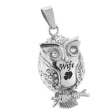 Maxbell Chubby Perched Crystal Owl Bird Memorial Keepsake Ash Urn Pendant Wife