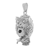 Maxbell Chubby Perched Crystal Owl Bird Memorial Keepsake Ash Urn Pendant Uncle