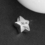 Maxbell Stainless Steel Star Memorial Pendant Ashes Urn Cremation Jewelry Mom