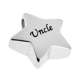 Maxbell Stainless Steel Star Memorial Pendant Ashes Urn Cremation Jewelry Uncle