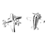 Maxbell Silver Brass Airplane Aircraft Shape Unique Cufflinks Mens Chic Cuff Links